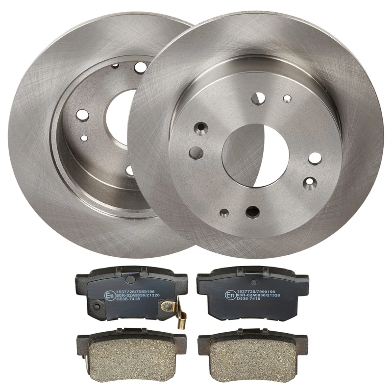 Image of RIDEX 3405B1878 Brake disc and pads set Rear Axle, Brake Disc Type: Solid, with acoustic wear warning Brake Set,disc brakes (3405)