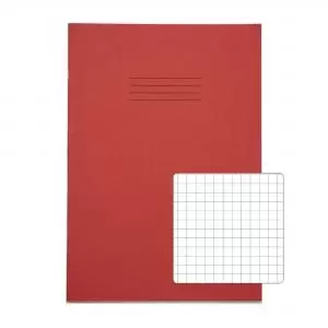 image of RHINO 13 x 9 A4 Oversized Exercise Book 40 Pages 20 Leaf Red 7mm