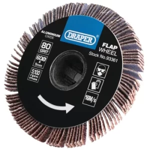 Image of Draper Sanding Roller Flap Wheel 60mm 5mm 80g