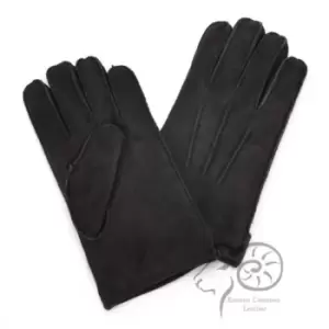 image of Eastern Counties Leather Womens/Ladies 3 Point Stitch Detail Sheepskin Gloves (M) (Black)