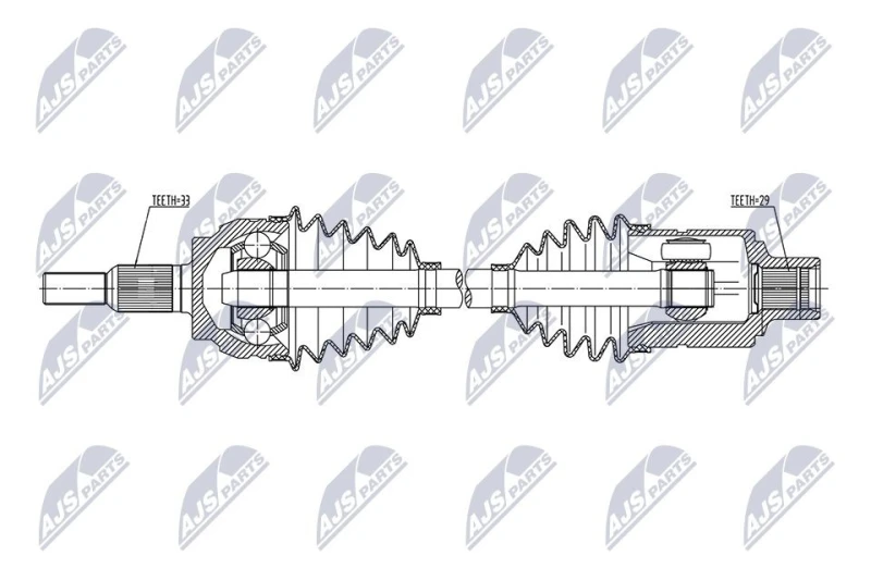 Image of NTY NPW-CH-188 Drive shaft Automatic Transmission, Front Axle Right Drive Shaft (13)