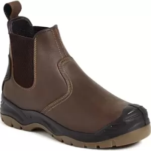 Image of Apache AP71 Safety Dealer Boots Brown Size 12