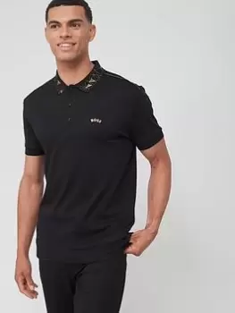 Image of BOSS Boss Paddy 9 Polo Shirt, Black Size M Men