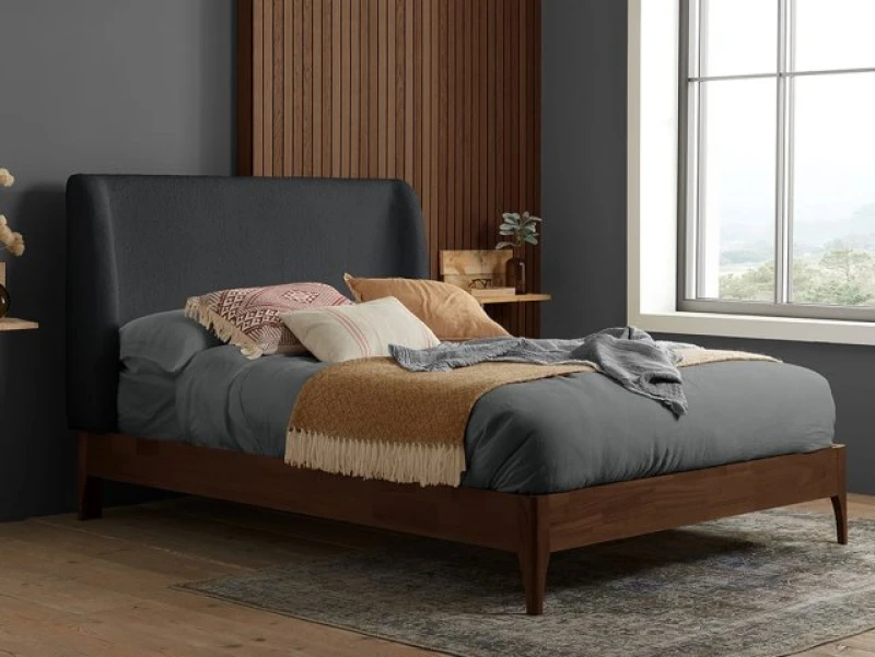 Image of Birlea Halfden Grey Fabric Bed Frame - 4ft6 Double