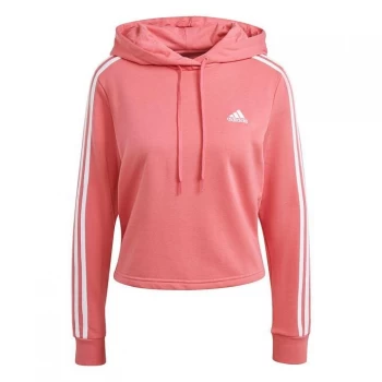 image of adidas 3s Crop OTH Hoodie Womens - Hazy Rose/White