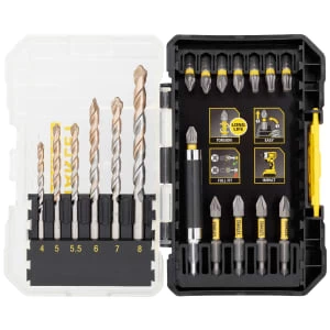 image of Stanley Fatmax STA88552-XJ 19 Piece Masonry Drill Bit & Impact Screwdriving Set