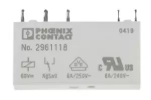 image of Phoenix Contact 2961118 Relay, Spdt, 250Vac, 6A