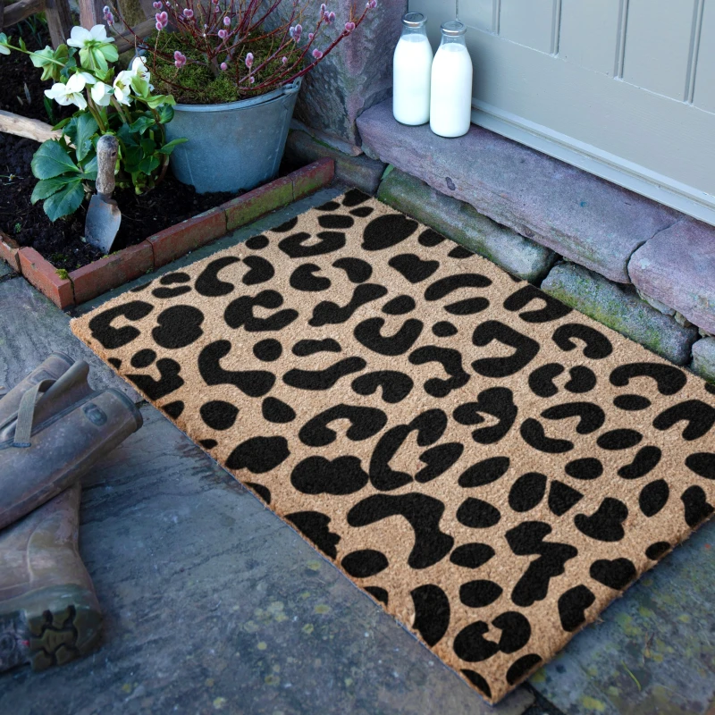 Image of Artsy Mats Country Home Leopard Doormat Beige unisex