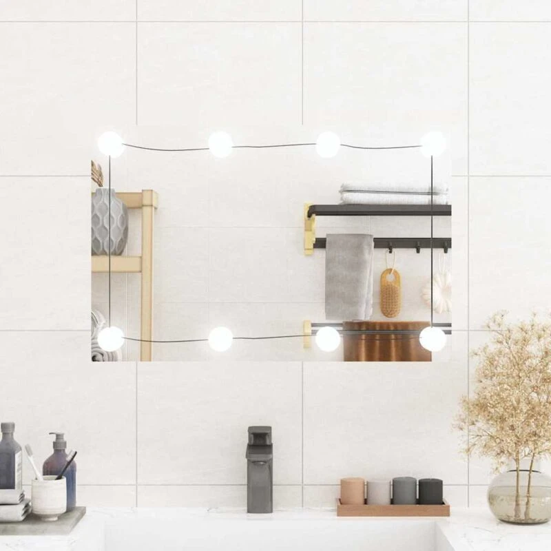 Image of VIDAXL Wall Mirror with LED Lights 40x60cm Glass Rectangle Vidaxl 8720845920111