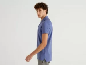 image of Benetton, Air Force Blue Slim Fit Polo, taglia EL, Air Force Blue, Men