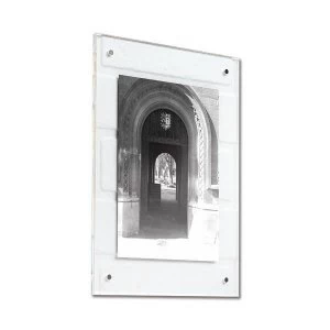 image of 5 Star Facilities A4 Acrylic Wall Display Frame Magnetic Closure 210 x 12 x 297mm Clear