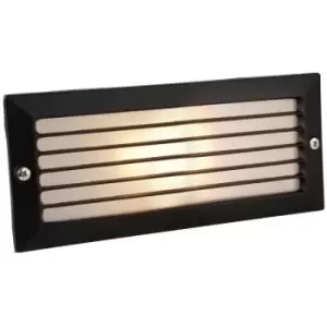 Brick - 1 Light Outdoor Brick Light Outdoor - With Louvre Black, Opal Glass IP54, E27 - Firstlight