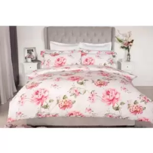 image of Belledorm Saara Duvet Cover Set (King) (Blush) - Blush