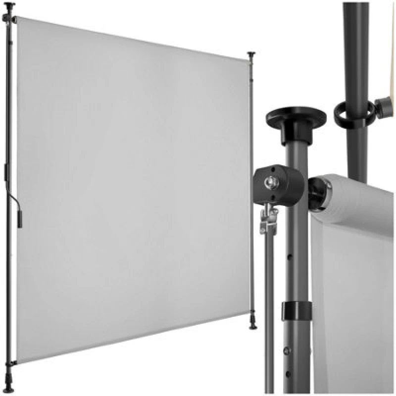 Image of Tectake Retractable Awning Taija - Tooless Installation, With Hand Crank, Retractable And Uv Blocking 150 X 310 Cm - Light Grey
