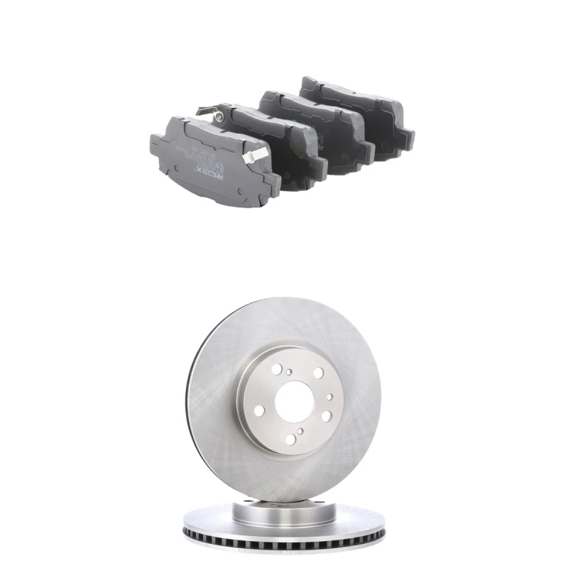 Image of RIDEX 3405B3022 Brake disc and pads set Front Axle, Brake Disc Type: internally vented, with acoustic wear warning Brake Set,disc brakes (3405)