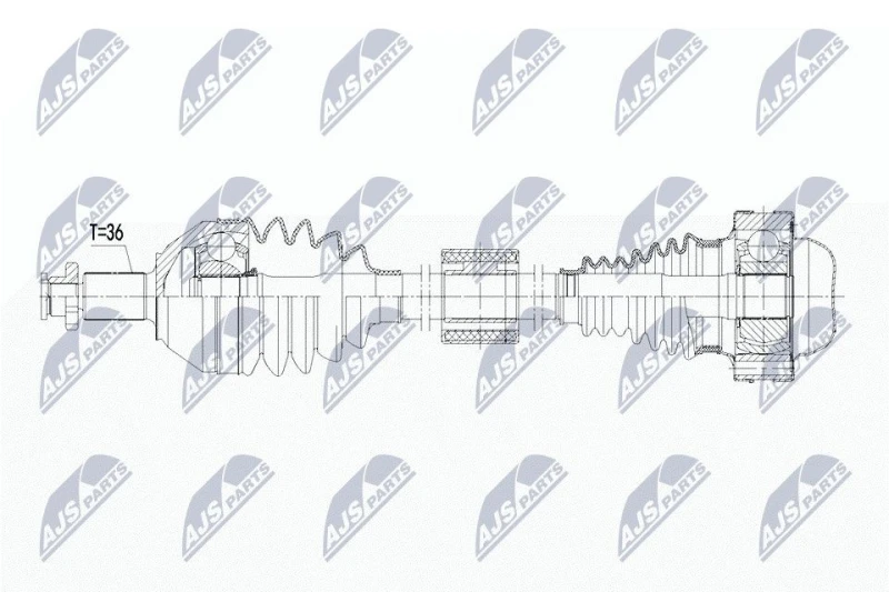 Image of NTY NPW-WW-232 Drive shaft Front Axle Right Drive Shaft (13)