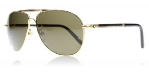 image of Mont Blanc 512S Sunglasses Gold / Black 30J 61mm