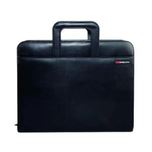 Image of Monolith Drop Handle Leather Look Ring Binder Black 2791 HM2791BK HM2791BK