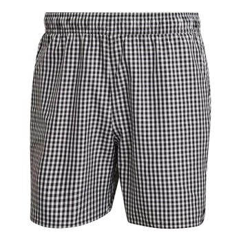 Image of adidas Check Swim Shorts Mens - White