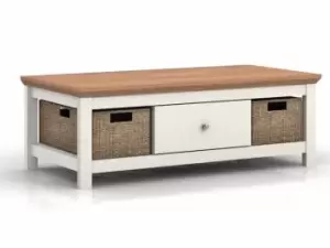 Image of LPD Cotswold Cream and Oak Coffee Table Flat Packed