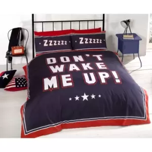 Image of Don't Wake Me Up Navy Duvet Set - Double
