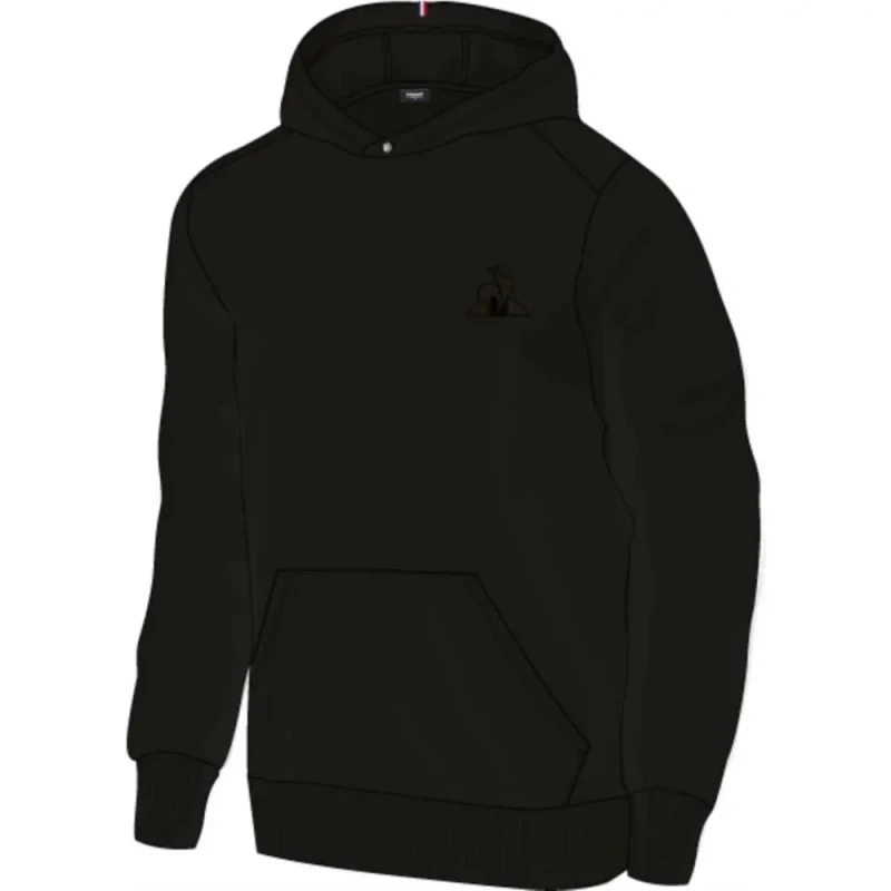 Image of Le Coq Sportif Tone on tone hoodie Le Coq Sportif Essentiel No. 1 Noir Male 2XL