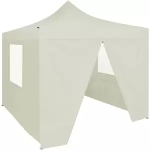 image of Professional Folding Party Tent with 4 Sidewalls 2x2 m Steel Cream Vidaxl Cream