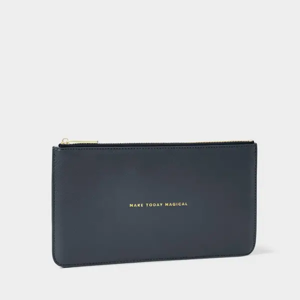 image of Katie Loxton Blue Slim Sentiment Pouch KLB2800