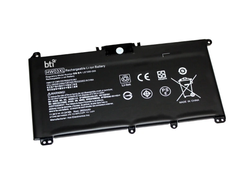Image of BTI BTI 41.0 3 cell L96887-1D1 compatible battery for HP 7X9D4UT#ABA 9E931AT#ABA 7X9D2UT#ABA HW03XL-BTI