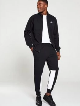 Image of Nike Sportswear Fleece Tracksuit - Black, Size 2XL, Men
