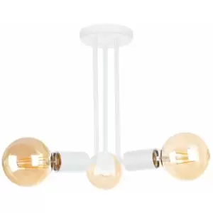 image of Netlighting Venna Multi Arm Semi Flush Ceiling Light White, 25cm, 3x E27