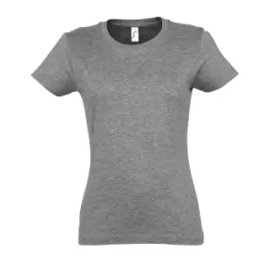 Image of SOLS Womens/Ladies Imperial Heavy Short Sleeve T-Shirt (3XL) (Grey Marl)