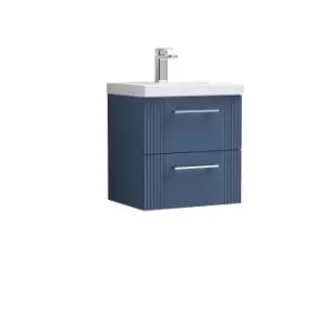 image of Nuie Deco 500mm Wall Hung 2 Drawer Vanity & Basin 1 - Satin Blue