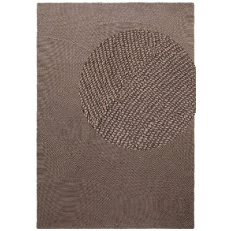 Image of The Rugs Eleni Wool Rug Hand Tufted Wool Geometric Area Rug Scandinavian Style In Brown