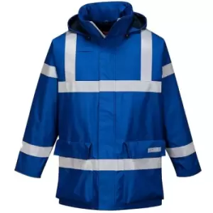 Image of Portwest - S785RBRS - sz S Bizflame Rain Anti-Static FR Jacket - Royal Blue