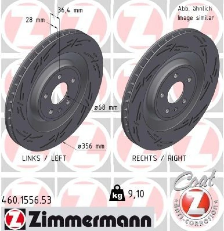Image of ZIMMERMANN Brake disc ZIMMERMANN 460.1556.53