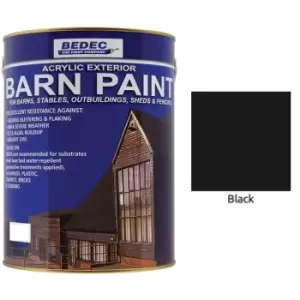 image of Bedec - Barn Paint - Satin - Black - 2.5L - Black