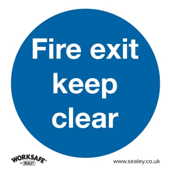 image of Safety Sign - Fire Exit Keep Clear - Self-Adhesive-Pack of 10