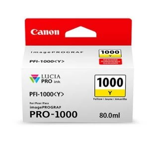 Image of Canon PFI1000 Yellow Ink Cartridge