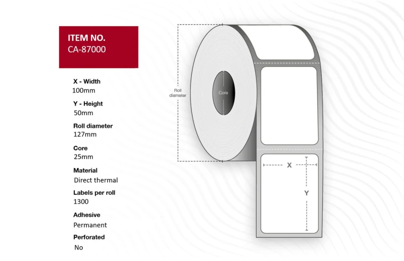 Image of Capture CA-87000 printer label