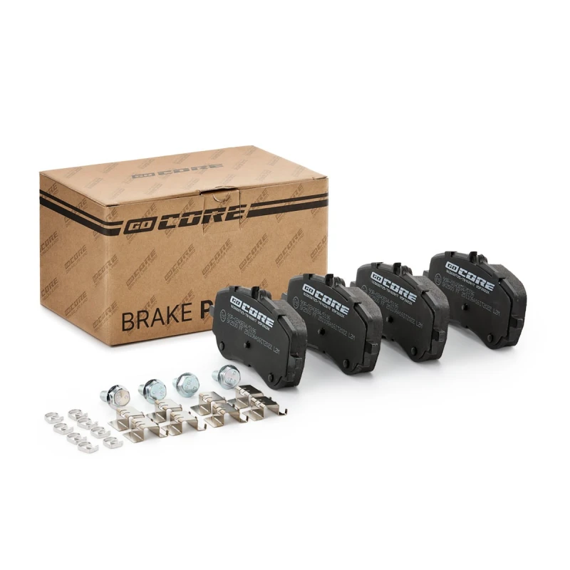 Image of goCORE GCD020725 Brake pad set excl. wear warning contact, with accessories, with brake caliper screws Brake Pad Set,disc brake (402)