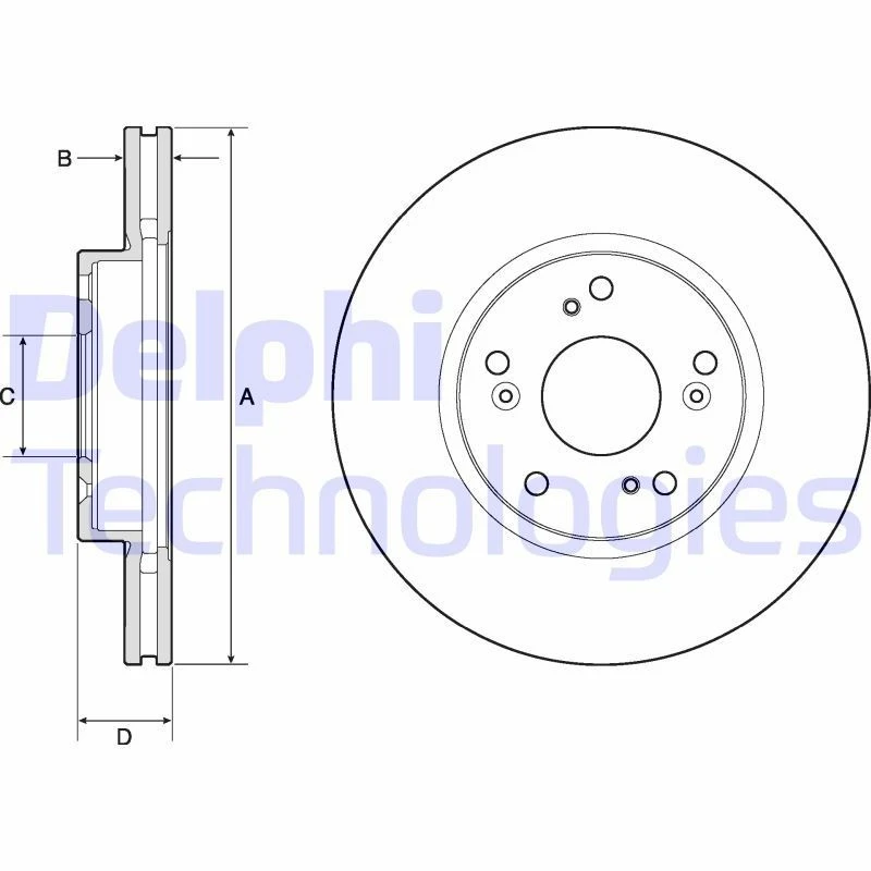 Image of DELPHI Brake disc DELPHI BG4774C