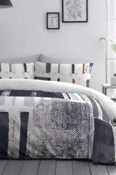 Image of 'Batika' Bold Shapes And Stripes Sustainable Duvet Cover Set