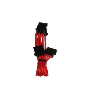 Image of BitFenix Alchemy Molex to 3 x Molex Extension Adaptor 55cm - Red