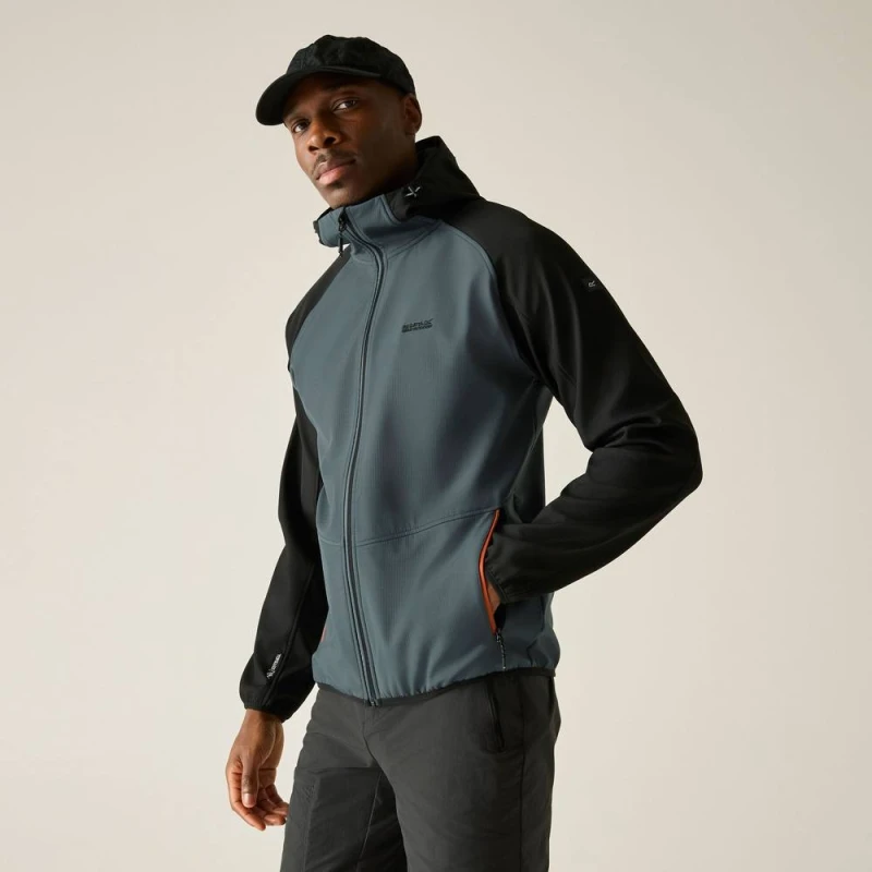 Image of Regatta Mens Arec Softshell Jacket in Charcoal Size: 2XL Charcoal Male 2XL