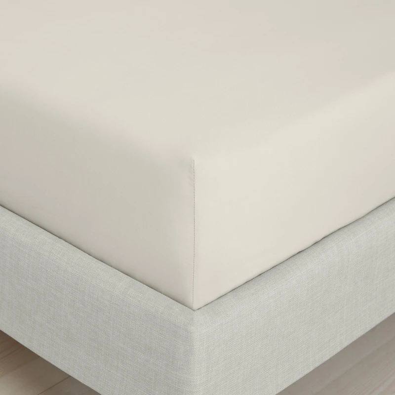 Image of Bianca 200TC Cotton Percale Extra Deep Fitted Sheet Natural unisex Double