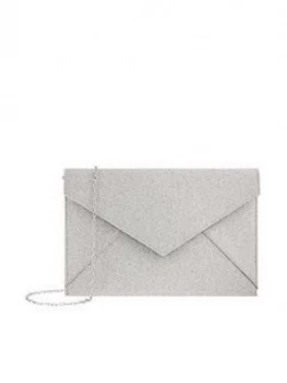 image of Accessorize Lily Glitter Envelope Clutch - Silver