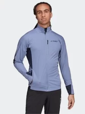 Image of adidas Terrex Xperior Cross-country Ski Soft Shell Jacket, Blue Size XL Men