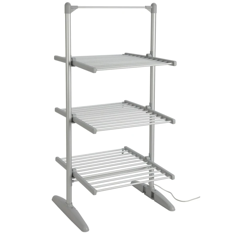 Image of Rediffusion Heated 3 Tier Clothes Airer in Silver Silver Unisex