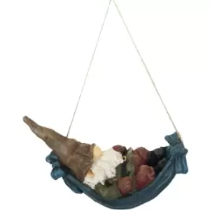 image of Gnome in Hammock 9.4x21.6x13cm - Multicolour - Esschert Design